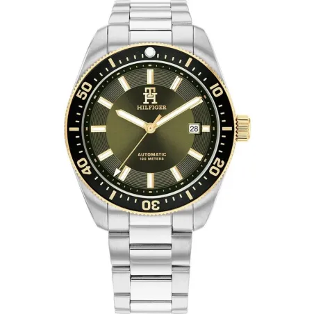 Reloj Tommy Hilfiger TH85 Automatic Plateado y Verde Hombre 1792155