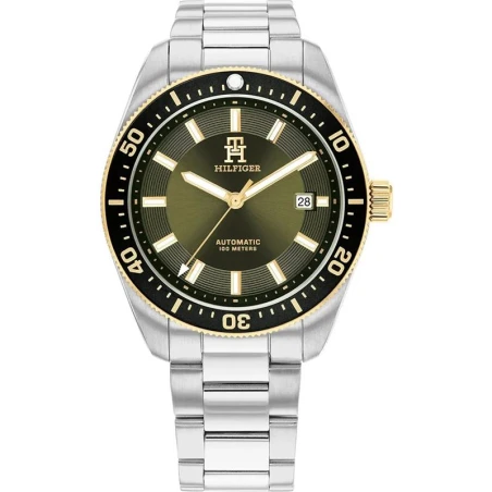 Reloj Tommy Hilfiger TH85 Automatic Plateado y Verde Hombre 1792155
