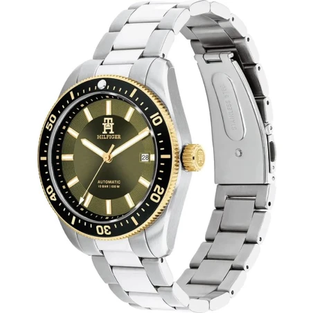 Reloj Tommy Hilfiger TH85 Automatic Plateado y Verde Hombre 1792155