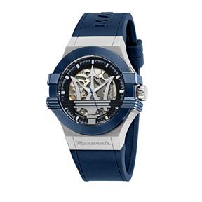 Reloj Maserati Potenza Hombre Automático Azul y Plateado R8821108050