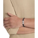 Pulsera Calvin Klein Exposed Piel Negra y Acero Inoxidable Hombre 35100020
