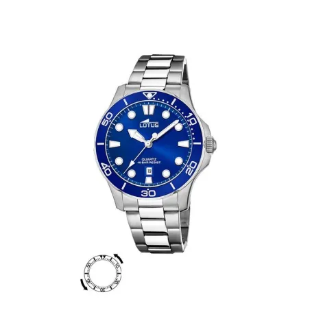Reloj Lotus Excellent Mujer Plateado y Azul Analógico 18762/1
