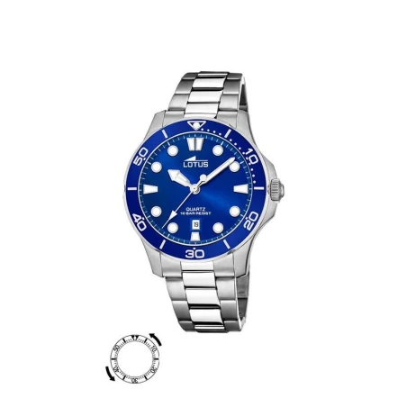 Reloj Lotus Excellent Mujer Plateado y Azul Analógico 18762/1