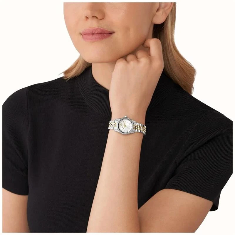 Reloj Michael Kors Lexington Plateado y Dorado Analógico Mujer  MK4740
