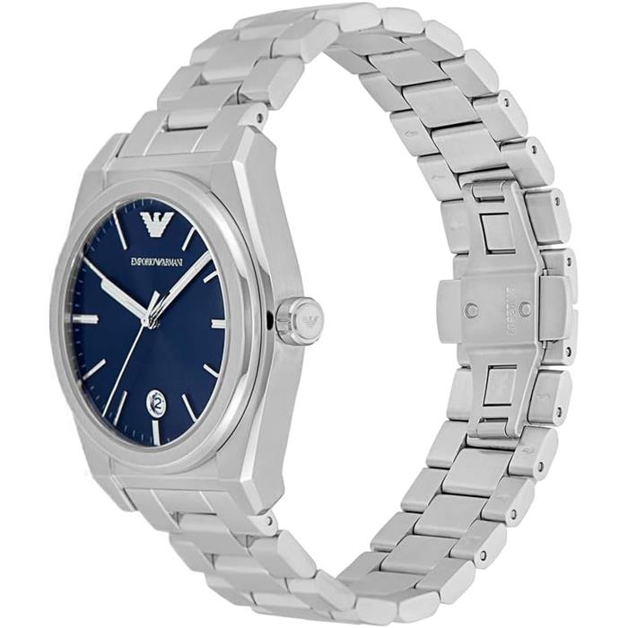 Reloj Armani Federico Plateado y Azul Analógico AR11620