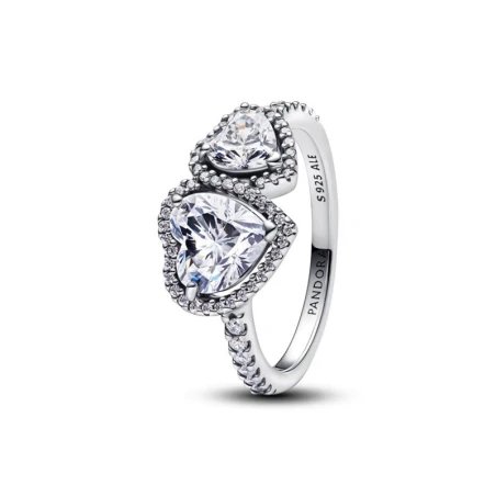 Anillo Pandora Corazones Halo Brillante 193659C01