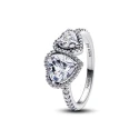 Anillo Pandora Corazones Halo Brillante 193659C01