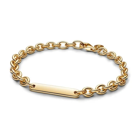 Pulsera Pandora Eslabones Barra Grabable Baño Oro 569523C00