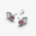 Pendientes Pandora Halo Corazones 293633C01