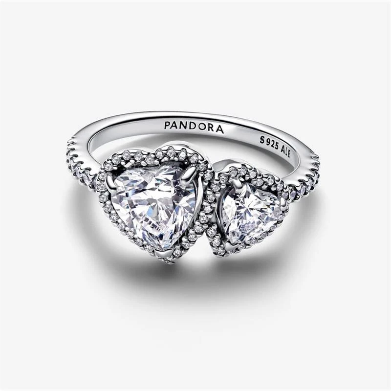 Anillo Pandora Corazones Halo Brillante 193659C01