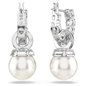 Pendientes Swarovski Matrix Baño Rodio, Cristales Blancos y Perla 5691716