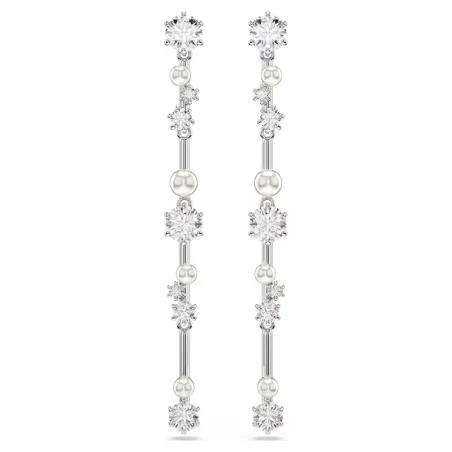 Pendientes Swarovski Constella Baño Rodio, Cristales Blancos y Perlas 5705614