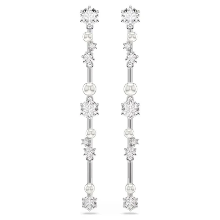Pendientes Swarovski Constella Baño Rodio, Cristales Blancos y Perlas 5705614