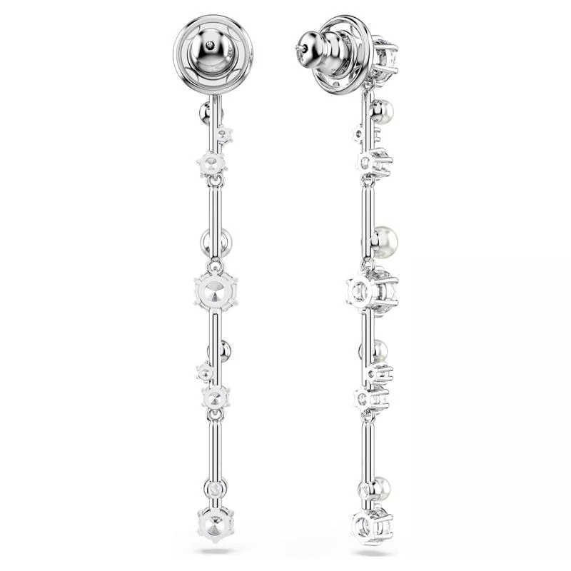 Pendientes Swarovski Constella Baño Rodio, Cristales Blancos y Perlas 5705614