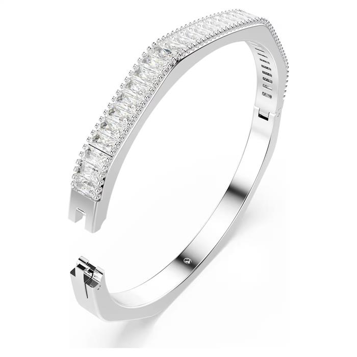 Brazalete Swarovski Matrix Baño Rodio y Cristales Blancos Baguette 5705784
