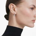 Pendientes Swarovski Matrix Aro Baño Rodio, Cristales Blancos y Perlas 5709256