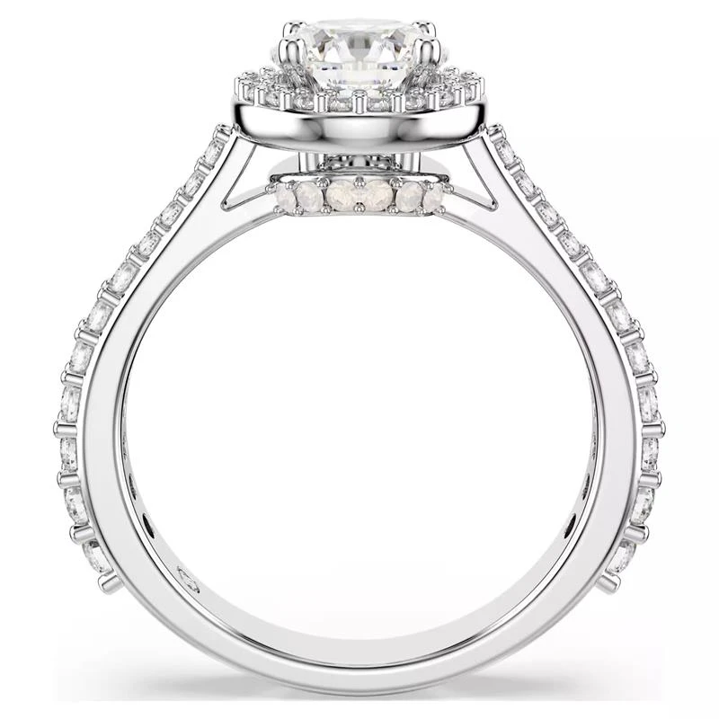 Anillo Swarovski Una Angelic Baño Rodio y Cristales Blancos 5717930
