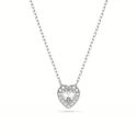 Conjunto Gargantilla y Pendientes Swarovski Corazones Baño Rodio y Cristales Blancos 5720849