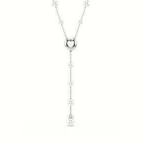 Gargantilla Swarovski Corazón Baño Rodio, Cristales Blancos y Perlas 5720855 2