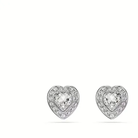 Pendientes Swarovski Angelic Corazón Baño Rodio y Cristales Blancos 5720859