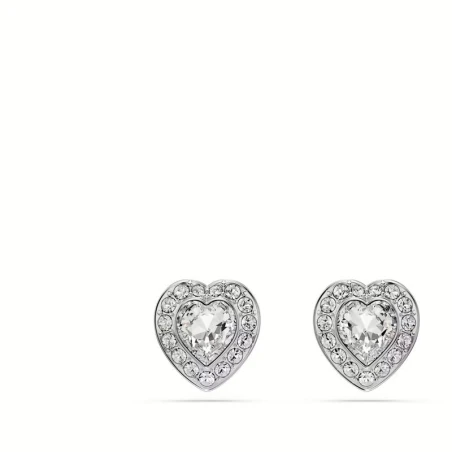 Pendientes Swarovski Angelic Corazón Baño Rodio y Cristales Blancos 5720859