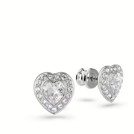 Pendientes Swarovski Angelic Corazón Baño Rodio y Cristales Blancos 5720859