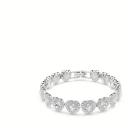 Pulsera Swarovski Angelic Corazones Baño Rodio y Cristales Blancos 5720860