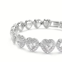 Pulsera Swarovski Angelic Corazones Baño Rodio y Cristales Blancos 5720860