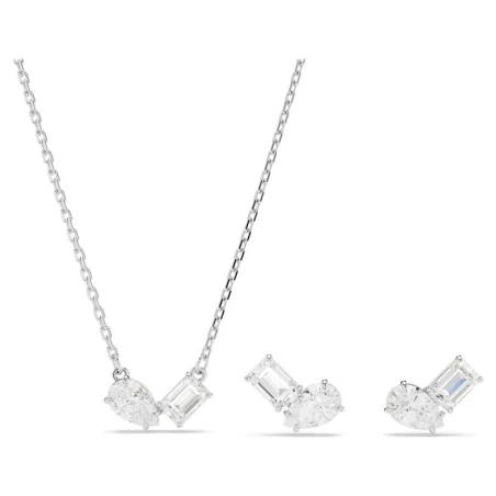 Conjunto Gargantilla y Pendientes Swarovski Mesmera Baño Rodio y Cristales Blancos 5665829