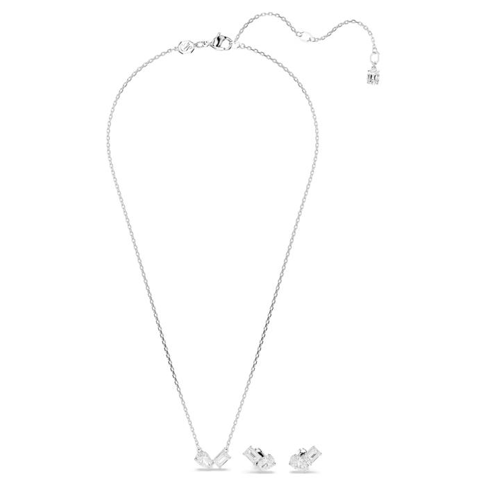 Conjunto Gargantilla y Pendientes Swarovski Mesmera Baño Rodio y Cristales Blancos 5665829