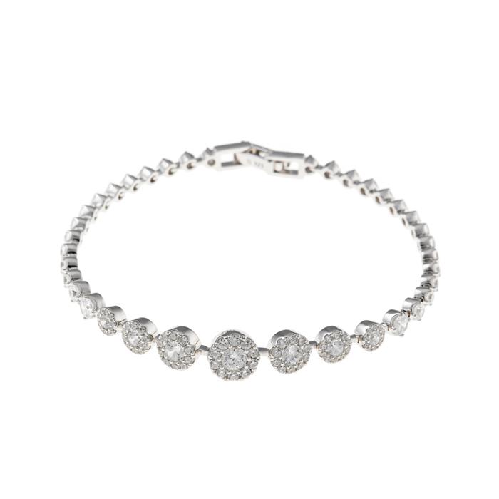 Pulsera Salvatore Weeding Plata Baño Rodio y Circonitas Blancas 136P0245