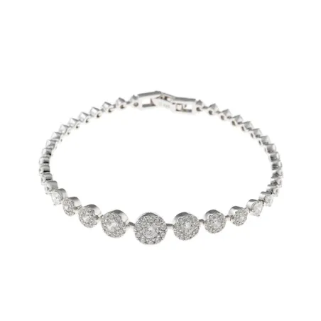 Pulsera Salvatore Weeding Plata Baño Rodio y Circonitas Blancas 136P0245