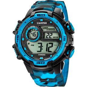 Reloj Calypso X-Trem Camuflaje Azul Digital Hombre K5723/4