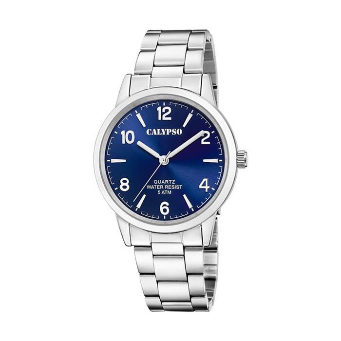 Reloj Calypso Basic Plateado y Azul Analógico Hombre K5858/3