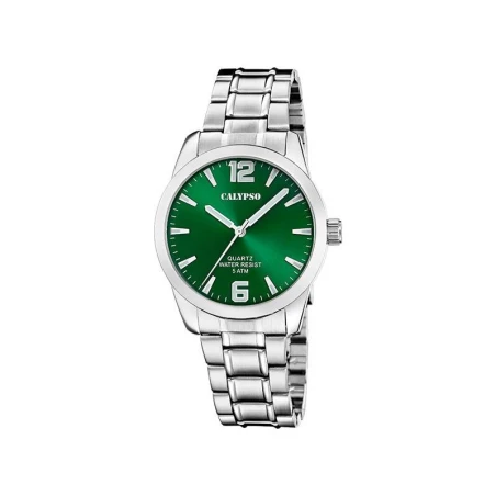 Reloj Calypso Basic Plateado y Verde Analógico Hombre K5866/5