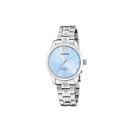 Reloj Calypso Basic Plateado y Azul Celeste Analógico Mujer K5867/6