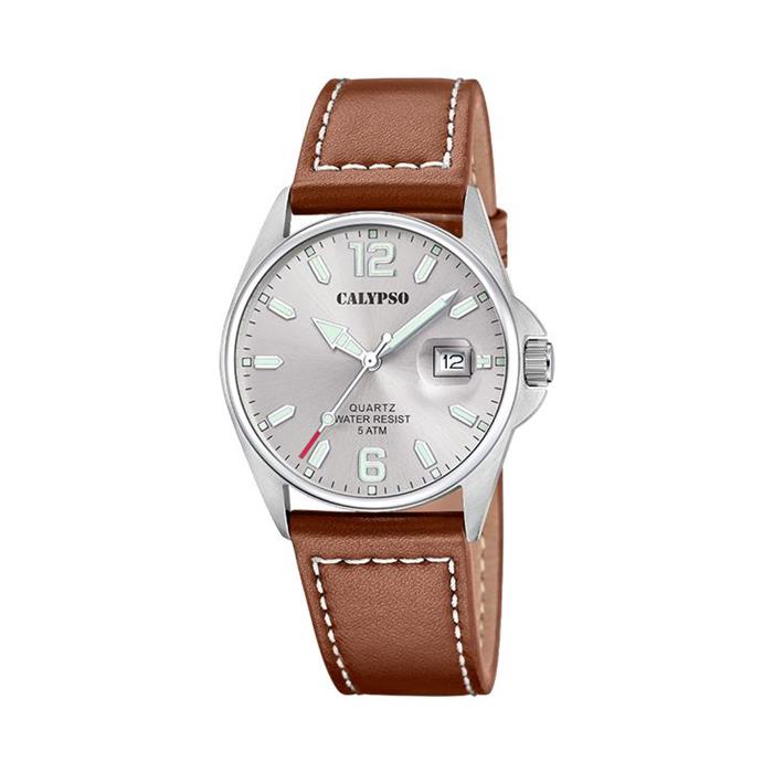 Reloj Calypso Basic Plateado y Marrón Analógico Hombre K5870/2