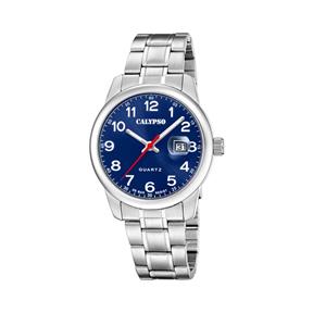 Reloj Calypso Basic Plateado y Azul Analógico Hombre K5872/4