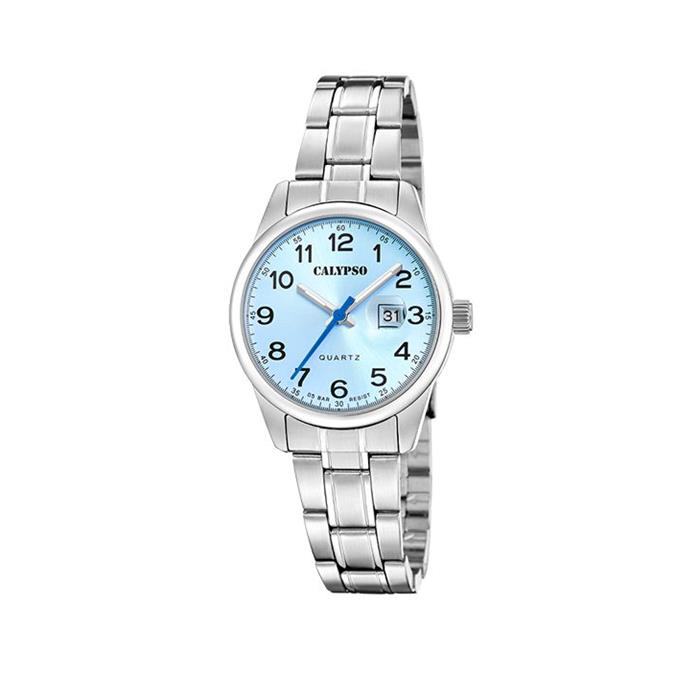 Reloj Calypso Basic Plateado y Azul Celeste Analógico Mujer K5873/3