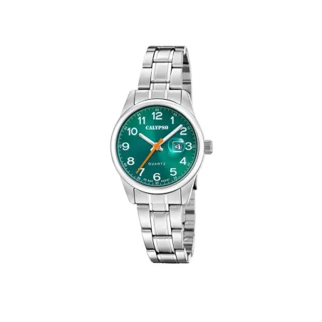 Reloj Calypso Basic Plateado y Verde Analógico Mujer K5873/5