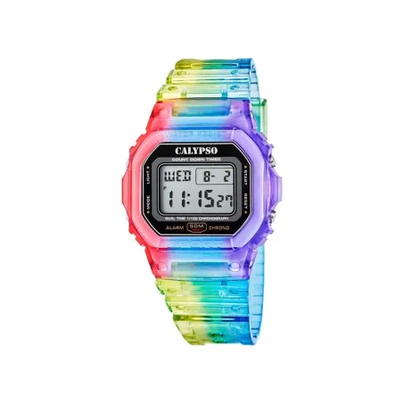 Reloj Calypso Color Splash Arco Iris Digital Mujer K5874/6