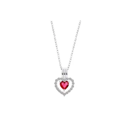 Gargantilla Lotus Silver Corazón Plata y Circonitas Blancas y Fucsia LP3555-1/3