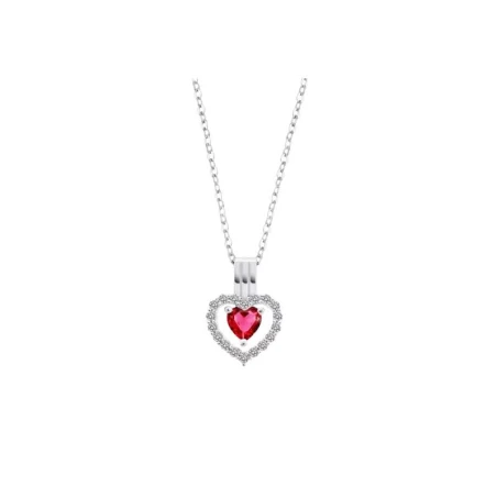 Gargantilla Lotus Silver Corazón Plata y Circonitas Blancas y Fucsia LP3555-1/3