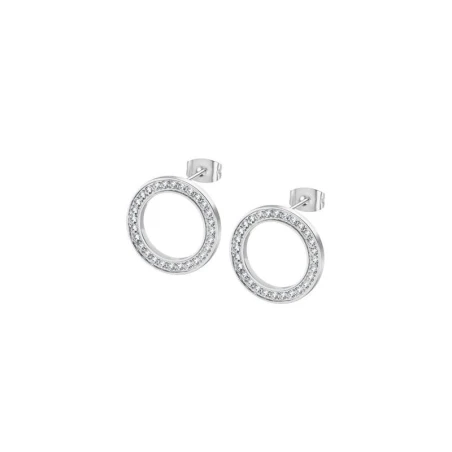 Pendientes Lotus Style Bliss Círculos Acero y Circonitas Blancas LS2320-4/1