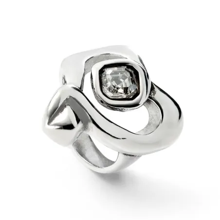 Anillo UNOde50 Ser Expresiva Corazón baño Plata y Cristal Facetado ANI0842CRSMTL