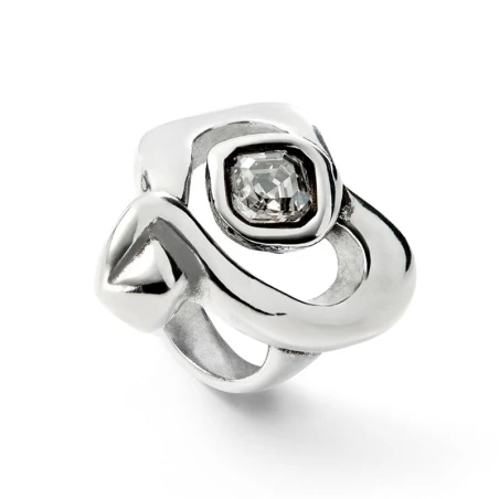 Anillo UNOde50 Ser Expresiva Corazón baño Plata y Cristal Facetado ANI0842CRSMTL
