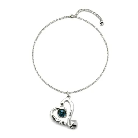 Collar UNOde50 Ser Expresiva Corazón Baño Plata y Cristal Azul Facetado COL1989AZOMTL0U