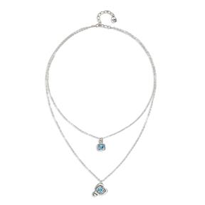 Collar UNOde50 Ser Expresiva Corazón Baño Plata y Cristales Azules Facetados COL2002AZCMTL0U