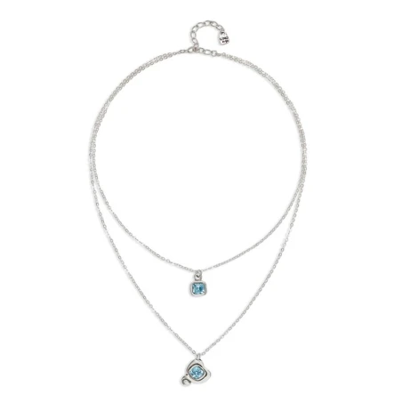 Collar UNOde50 Ser Expresiva Corazón Baño Plata y Cristales Azules Facetados COL2002AZCMTL0U