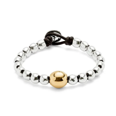 Pulsera UNOde50 Ser Intrépida Bolas Baño Plata y Oro PUL2523OROMTL0M